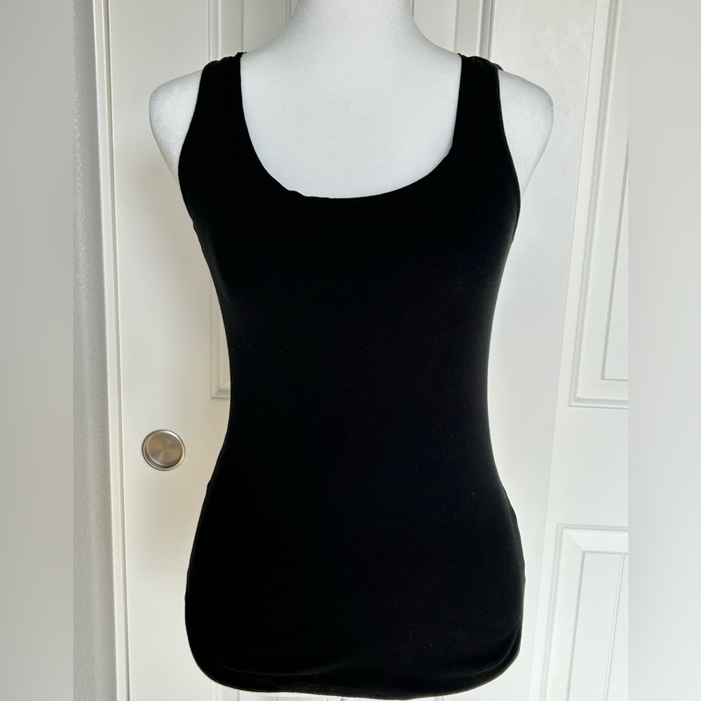 NWOT XS Ann Taylor black tank with detailed neckline